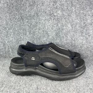 Skechers Sandals Vintage Y2K Womens 7 Black Slingback Platform Shoes 90s